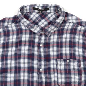 Carbon Men's Shirt XXL‎ Red Blue Plaid Long Sleeve Button Up Lined Flannel